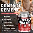 Contact Cement Adhesive 4.16 Oz, High Performance Neoprene Contact Adhesive with Brush, Flexible & Strong Bonding for Woodworking, Leather, Furniture Repairs and DIY Crafts (LDXJ-W01)
