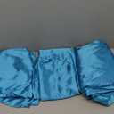 Homiest 4pcs Satin Sheets Set Luxury Silky Satin Bedding Set with Deep Pocket, 1 Fitted Sheet + 1 Flat Sheet + 2 Pillowcases (Queen Size, Lake Blue)