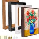 Canvas Floating Frame Wood-Look Floater Frames for Canvas Paintings White Wood Picture Frames Wall Art Painting Frame Decor 20x24inch, White (20L" x 24W")