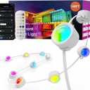 Fitop Permanent Outdoor Lights, 100FT RGB LED Eaves Light for Home, IP67 Waterproof Outdoor Strip Light, Extendable, DIY Scene Modes, Music Sync, App/Remote Control