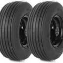 AR-PRO (2-Pack) 11x4.00-5 Tire and Wheel Assembly, 11x4-5 Lawnmower Tire (4-Ply) and Rim with Tube, 3.4 Centered Hub with 3/4 Bearings, Universal Lawn Mower/Yard Tractor Turf Tires (Black(Rib Tread))