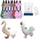 MANON ROSA Chicken Diapers Bantam Hens - Reusable 6-Piece Set with Bow Ties Poultry Nappies Washable Waterproof for Geese Pet Ducks Silkie(6D20P XS)