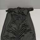 JUMISEE Women’s Sexy Halter Twist Knot Maxi Dress Draped Ribbon Ruched Cocktail Dress Sheer Mesh Bodycon Formal Dresses, Black, S