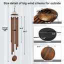 66" Extra Large Wind Chimes for Outside Deep Tone, 6 Thick and Bold Aluminum Tubes Tuned Relaxing Melody Wind Chime, Big Wind Chimes for Garden Patio Decor, Great Gift Idea for Mother's Day (Vintage)