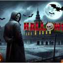 Halloween Backdrop Spooky Night Scene with Full Moon Grim Reaper Bats Tombstones and Forest Horror Style Photography Prop Suitable for Indoor Decoration Outdoor Gardens and Haunted House Theme Parties