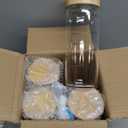 16oz Juice Bottles - 4 Pack Wide Mouth Glass Bottles with Lids- BPA Free, Bamboo Lids for Juicing, Smoothies, Infused Water, Beverage Storage - Leakproof, Borosilicate, Clear