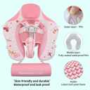 Mambobaby Float with Canopy and Tail New Upgraded Non-Inflatable Baby Pool Float Mambo Float Swim Trainer Solid Infant Swim Float Adjustable Pearl Foam Baby Swim Ring