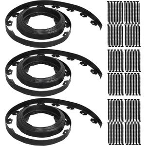 Gardzen 1.5" x 100' Landscape Edging Kit, Garden Edging Coil Comes with 120 Pcs Spikes, No Dig Lawn Border Design