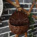 JJSQYLAN JJSQ Handmade Woven Wicker Hanging Storage Basket, Wall Decorations for Home Garden Wedding, Brown, 14.211.84.7 inch