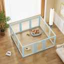 Clear Acrylic Dog Playpen with Door - 24 Inch Tall Puppy Playpen - Easy Assemble Pet Fence - 12 Panel Indoor Dog Play Pen for Puppies/Small (24 Inch High, 12 Panel)