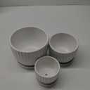Ton Sin White Plant Pots Set of 3,Indoor Ceramic Flower Pot with Saucers,6.7"&5.5"&3.9" Inch Small to Medium Sized Planters for Plants,Round Modern Garden Pots