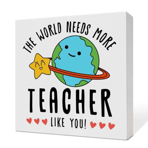 Teacher Gifts, Thank You Appreciation Gifts for Teacher, Christmas Retirement Birthday Gifts for Teacher, Back to School Gifts, Teachers Week Day Gifts, Teacher Wooden Box Sign, Needs More Teacher
