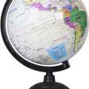 KISEER 8 Inch World Globe with Stand Rotating Earth Spinning Globe for Kids Geography Classroom Education or Decorations (White)