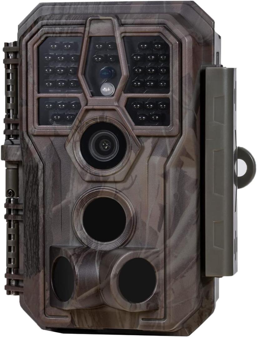 GardePro E5S Trail Camera (Non-Cellular, Non-WiFi), 64MP Photo & 1296P HD Video, 0.1s Trigger, 100ft No-Glow Night Vision, Motion Activated Wildlife Camera