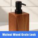 Resin Soap Dispenser with Walnut Wood Grain Look, 16.9 oz Refillable Lotion Bottle for Bathroom, Kitchen, Sink Countertops Durable, Moisture-Resistant, Rustic Farmhouse Dcor