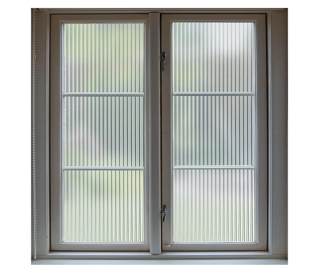VELIMAX 1/2-Inch Reeded Glass Window Film, Frosted Reeds Window Film, Window Privacy Film, 3D Window Decals Non Adhesive for Bathroom Living Room Office, 17.7x78.7 inches