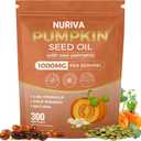 Pumpkin Seed Oil with Saw Palmetto Capsules 2-in-1 Formula, Cold-Pressed Virgin Oil, 300 Softgels | Essential Fatty Acids | Supports Hair Growth, Bladder & Prostate Health | Non-GMO(1 PACK)