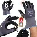 MicroFoam Nitrile Coated Unisex Work Gloves, Abrasion-Resistant, Seamless Knit for Gardening, Mechanics, and Construction (Medium, Grey)