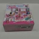 Doll House Portable & Foldable Dollhouse w/ 60+ Pcs & 2 Dolls, Play House Toy with Bedroom Bathroom Kitchen Furniture Playset, Playhouse Birthday Gift for Girl Kid Toddler