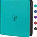 Premium Zip Card Binder 12 Pocket, Fabmaker 912 Pockets Trading Card Binder, PU Zipper Card Collection Album, Sturdy Side-Loading Card Book Holder for MTG, TCG, Game Cards, Sports Cards, Teal (12 Pocket - 15" x 13.6", Turquoise)