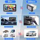 Portable Wireless with Apple CarPlay and Android Auto Screen for Car, 7" HD Touch Screen Car Stereo with Mirror Link, Bluetooth 5.2, Backup Camera, AUX,FM Transmitter for All Vehicle