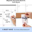 ARCOBIS Dry Erase Calendar with Cork Board for Wall, 36"x 24" Magnetic Calendar Whiteboard with Black Frame, Monthly Combination Board for School, Home, Office