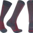 DANISH ENDURANCE Graduated Compression Socks 21-26mmHg, for Women & Men (Large, Grey/Red)