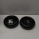 6.1 Inch Cat Bowls, 7 oz Ceramic Cat Food Bowl, Whisker Fatigue Relief Bowl, Anti-Vomiting, Protect Spine, Perfect for Indoor Cats(2pc Black)