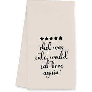 Gifts for Funny Chef Towels, Chef Would Eat Here Again Towels for Kitchen Decor (16x24 inches)