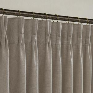 Pinch Pleated Taupe Linen Curtains 84 Inch Length 2 Panels Set for Living Room Semi Sheer Window Drapes Light Filtering Burlap Flax Pleat Bedroom Curtain Back Tab 50x84 Inches Burlywood Birch