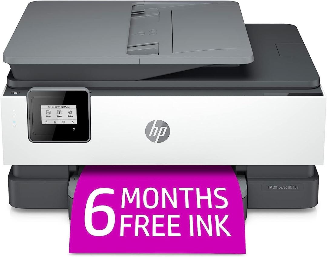 HP OfficeJet 8015e Wireless Color All-in-One Printer with 6 Months Free Ink 