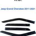 IG Window Visors Fit for 2011-2021 Jeep Grand Cherokee, Out-Channel Rain Guards Vent Wind Deflectors 4PC, Car Accessories for 11-21 Grand Cherokee (Excludes L Model)