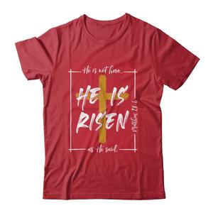 Easter Christian He is Risen Sun Resurrection Men Women Kids T-Shirt (Red, XS)