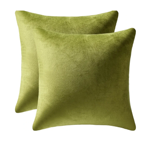 Throw Pillow Covers 18x18 Chartreuse: Pack of 2 Cozy Soft Velvet Square Modern Luxury Decorative Throw Pillow Cases for Sofa Couch Living Room Bed Home Decor