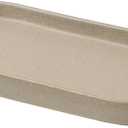 Matte Taupe Ceramic Bathroom Tray for Countertop, Minimalist Vanity Organizer Dish for Perfume, Jewelry & Soap, Oval Decorative Tray for Bathroom Sink, Dresser, Kitchen or Coffee Bar