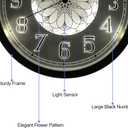 eYotto Night Light Wall Clock for Bedroom, Illuminated Wall Clocks Battery Operated Glow in The Dark Lighted Clock for Home, Living Room, Kitchen, Office, Easy to Read Large Display, 12Inch