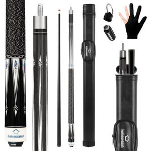 HomeSeason Pool Cue Stick 58" Billiard Cue Sticks Nylon Thread Grip Professional Low Deflection Pool Sticks