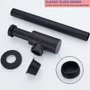 Upgrade Your Bathroom with ZASLEME Decorative Adjustable Bottle P Trap Kit for Sink and Basin Drainage - Matte Black Finish