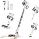 Comvtu Cordless Vacuums, 80,000PRM Powerful Motor Vacuum Cleaner and 2200mAH Rechargeable Battery up to 35 Mins Worktime, 2 Adjustable Modes, Detachable Parts, Wireless Stick Vacuum (Frost White)