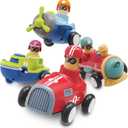 LiKee Toy Cars for Toddlers 1 2 3 4 Years Old Boy Girl, 4 Pcs Pull Back Cars for 18+ Months Baby Infant Gift, Kids Trucks Push and Go Back Friction Powered Vehicles (Transport)