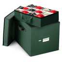 ZOBER Christmas Ornament Storage Box - Stores 36 4" Large Ornaments with Individual Trays - Tear Proof 600D Oxford Fabric - Ornament Organizer Storage Box, Durable Christmas Containers Holder - Green