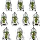 10 Packs Garden Cloches for Plants, Plant Protectors from Animals, Chicken Wire Cloche, Plant Cloche and Cage, Protection for Your Plants and Seedlings, 13" D x 20" H - Black
