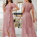 BeryLove Formal Dresses for Women 2026 Wedding Guest with Slit Cocktail Elegant Lace Long Prom Dress (Pink, M)