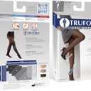 Truform Sheer Compression Pantyhose, 8-15 mmHg, Women's Shaping Tights, 20 Denier, Black, X-Tall