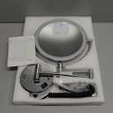 Rocollos 9" Plug-in Wall Mounted Lighted Makeup Mirror 1X/10X Magnification, Super Large Double Sided LED Vanity Mirror for Bathroom, 3 Color Dimmable 360Swivel Extendable Shaving Cosmetic Mirror