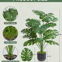 florisso 28" Artificial Monstera Plant Tall Fake Faux Plants Indoor Outdoor Tree for Living Room Home House Decoration