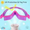 Seago Swim Goggles 2 Pack Anti-Fog Anti-UV Wide View Swimming Goggles for Kids 3-14 (Pink Purple & Green Purple)