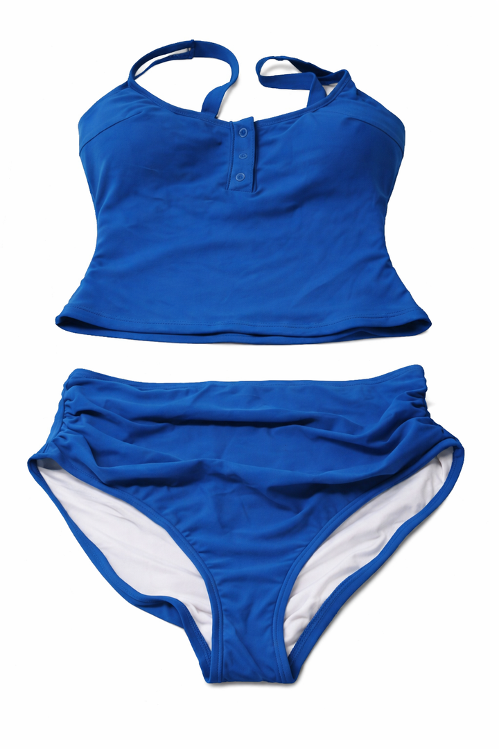 Women's Athletic Tankini Swimsuits Two Piece Blue Small,