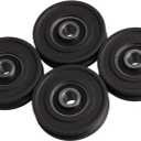 CNBTR 4PCS U-Type Pulley Wheel 0.31X1.77X0.45inches U Groove Bearing for Doors and Windows with Steel Bearings 8mm Shaft Hole 45mm (Black)