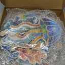 AceOrbit 8 Pcs Large Wooden Coastal Ocean Wall Art Rustic Ocean Theme Wall Decor Wooden Fish Turtle Crab Seahorse Starfish Jellyfish Seashells Coral Decoration with Hooks for Sea Beach Nautical Party